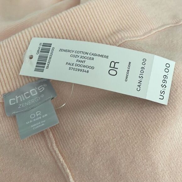 Chico’s Zenergy Cotton Cashmere Cozy Jogger Pant Pale Dogwood NEW - Picture 7 of 10